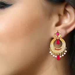 VIVASTRI Women Gold-Plated Alloy Earrings image 1
