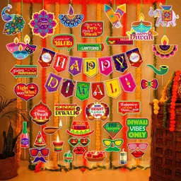 zyozique Multicolor Happy Diwali Banner/Diwali Decorations Banner-Diwali Festival Of Lights Banner-picture-38