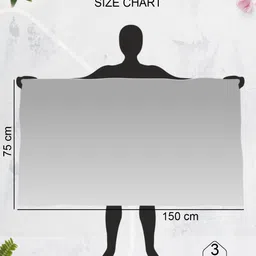 Aura Green & White 3 Pieces Printed Cotton 210 GSM Bath Towel image 2