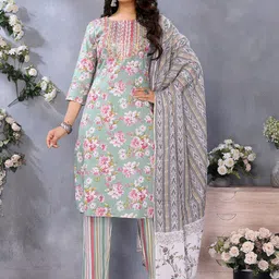 Rangita Women Floral Embroidered Kurta with Trousers & Dupatta-image-31