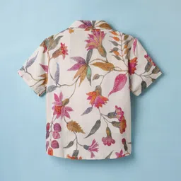 CrayonFlakes Boys Floral Printed Spread Collar Casual Shirt image 3