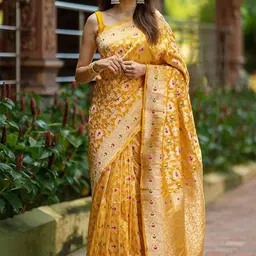 bigben textile Woven Design Zari Silk Blend Banarasi Saree-picture-27
