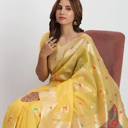 KALINI Ethnic Motifs Zari Woven Design Saree image 4