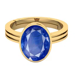VISHVMA Gold-Plated 11.00 Ratti Sapphire Nilam Gemstone Studded Finger Ring-picture-16
