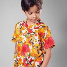 Tura Turi Boys Floral Opaque Printed Casual Shirt-picture-37