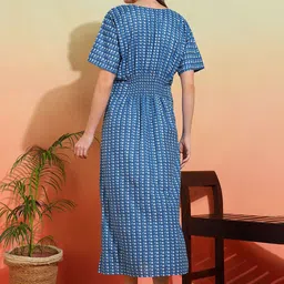 Label Ceres Printed Pure Cotton Short Sleeve Fit & Flare Dress image 2