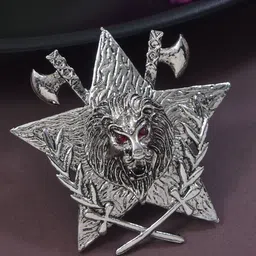 ADORN Men Silver-Toned Magestic Roar Lion FaceBrooch-picture-37