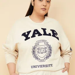 max Women Plus Size Typography Printed Embroidered Oversized Sweatshirt-picture-37