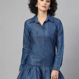 JEFF COOPER Women Ruffled Fit & Flare Mini Dress image 1