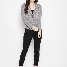crimsoune club Women Checkered Single Breasted Casual Blazer image 2