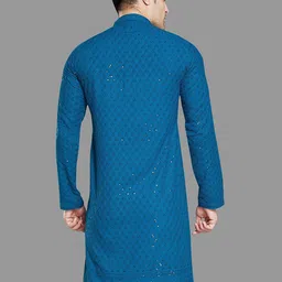 PulseIQ Men Embroidered Chikankari Kurta image 2