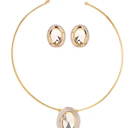 AARSEE OFFICIAL Anti-Tarnish 22Kt Gold Plated Gleaming Polki Hasli image 5