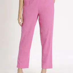 Laad Women Pure Cotton Mid Rise Trousers-image-39