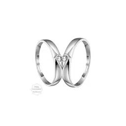 J.S ENTERPRISES Unisex Set of 2 Stainless Steel Artificial Stones Studded Finger Rings-image-95