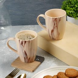 Arrabi Cream-Coloured & Brown Printed2 Pcs Ceramic Glossy Mugs Set of Cups and Mugs-picture-20