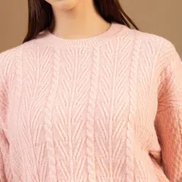 all about you Self Design Long Sleeves Woollen Pullover Sweater image 2