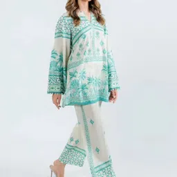 DESIGN ELEMENTS Women Printed Tunic with Trousers Co-Ord Set image 5