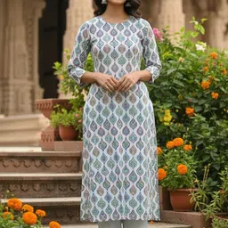 THE FAB FACTORY Ethnic Motifs Printed Kurti-picture-10