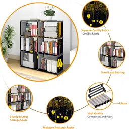 imperial fur 12 Layer Portable Book Shelf Rack | Space-Saving Book Stand for Home & Office Metal Open Book Shelf image 3