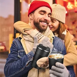 kavana Black cup Insulated Cup - Stainless Steel Travel Cup with Rubber 500 ml Flask image 3