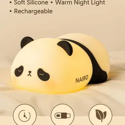 finaro Cute Sleep Panda Night Light for Kids,Nursery 7-Color Changing LampWhite - 6 inch image 4