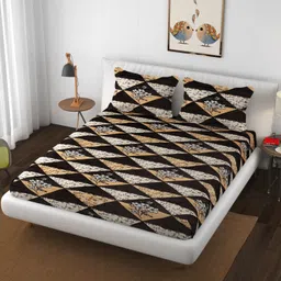 schp Woolen, Velvet Double Flat 240 TC Printed Bedsheet image 2