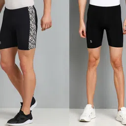 lemona Printed, Solid Men Black Tights-picture-32
