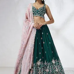 trendmalls Embroidered Semi Stitched Lehenga Choli-picture-20