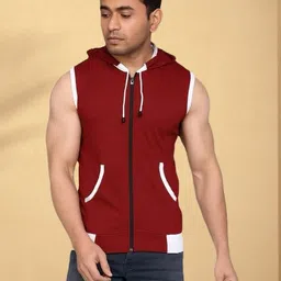 vastraart Men Colorblock Round Neck Polycotton Maroon, White T-Shirt-picture-11