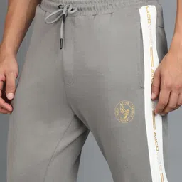 alan jones Men Striped Grey Track Pants image 4