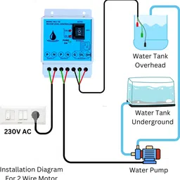 MICROTAIL Fully Automatic Water Level Pump Switch and Indicator with 3 Wired Sensors Wired Sensor Security System image 3