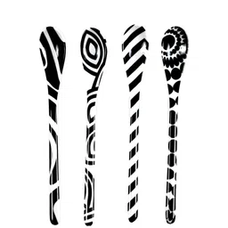 blank slate home French Bull Black & White Melamine (Set of 4) Table Spoon image 2