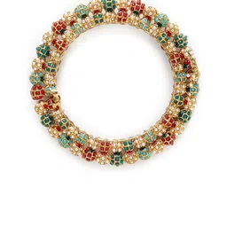 Ruby Raang Multicolor Embellished Bangle image 4