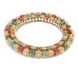 Ruby Raang Multicolor Embellished Bangle image 3