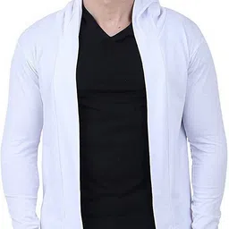glampanda Men Hooded Shrug Full Sleeve White Shrug-picture-42