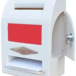 elnixa Multipurpose Letter Box /Suggestion Box /Donation Box with Lock Table Top or Wall Mount (White) Suggestion Box-picture-26