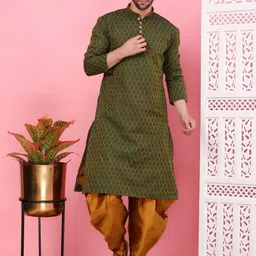 sydney heights Men Jacquard Kurta Patiala Set-picture-18