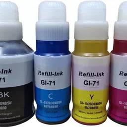 tequo GI-71 Refill Ink for Canon Pixma G1020, G2021, G2060, G3020, G3021 Printers Black + Tri Color Combo Pack Ink Bottle-image-1