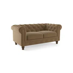 urban ladder create Winchester Luxe 2 Seater Fabric Sofa in Fawn Velvet Colour-picture-22
