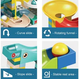 arthasya 100PCS Assembly Block Marble Run Slide Track Building Blocks image 3
