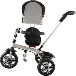 joyride 4 in 1 Convertible Baby Tricycle Toddler Stroller Pedal Tricycle w/Reversible Seat Removable Handle Canopy Handrail Storage for 1-5 Yrs(BLACK) Tricycle image 4