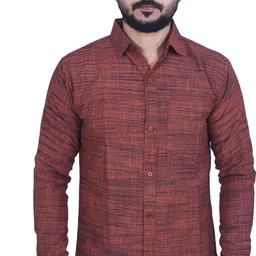 w s textile Men Regular Fit Self Design Spread Collar Casual Shirt-picture-16