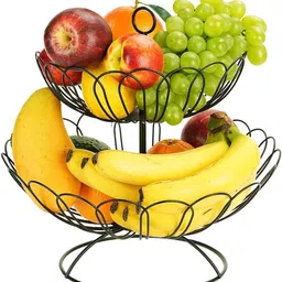 prime krafts 2 Tier Countertop Metal Wire Bowl for Storing and Organizing Fruits Vegetable Iron Fruit & Vegetable Basket-picture-23