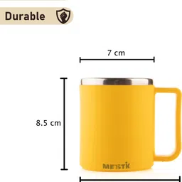 metstik Pack of 6 Stainless Steel, Plastic Tea Cups Set, Tea Cup, Tea Cups, Coffee Cup, Cup Set (200 ml) image 2