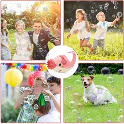 dikuji enterprise Dolphin Bubbles Machine 10-Hole Battery Operated Electric Gun Toy Water Gun image 5