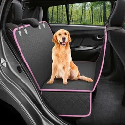 ashok enterprises Dog Polyester Car Seat Cover Waterproof Durable Anti-Scratch Nonslip Back Seat Pet Protection Dog Travel Hammock with Side Flaps for Cars & SUVs-Small (Pink) Hammock Pet Seat Cover-picture-27
