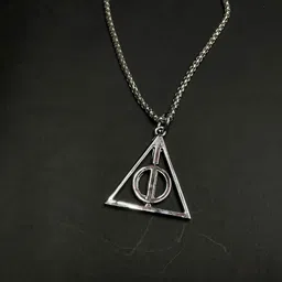 sky enterprises Rotating Deathly Hallows Pendant Necklace Accessories Steel Chain image 4