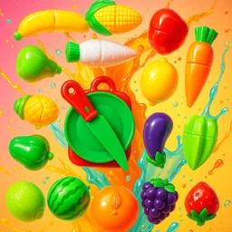 bebright Fruits and Vegetables Play Set Toys Multicolor kithcen Set Toys image 2