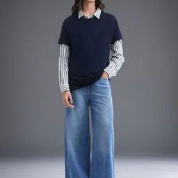 Flying Machine Women Wide Leg High-Rise Light Fade Stretchable Jeans-image-99
