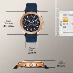 CARLINGTON Men Dial & Straps Analogue Multi Function Watch Legacy 9999 Rose Blue_2 image 5